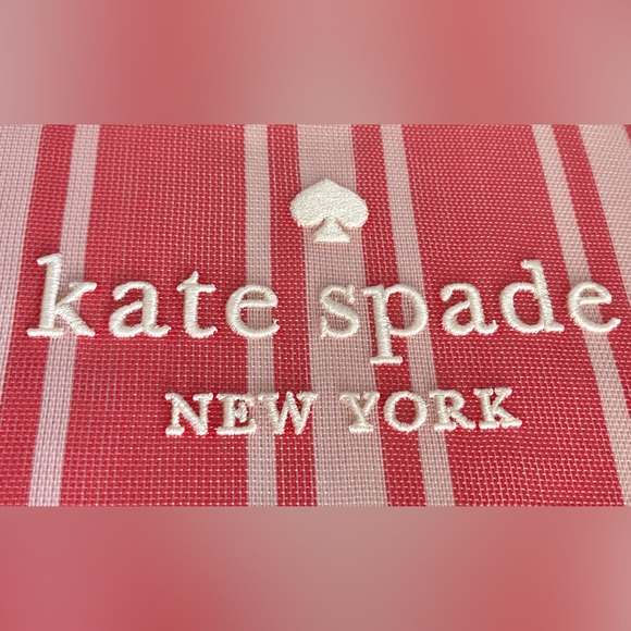 kate spade Wristlet Ella Lt Red/cream Mesh/white leather trim New with tags - Picture 5 of 11